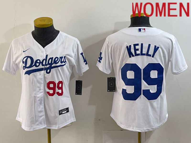 Women Los Angeles Dodgers 99 Kelly White 2024 Nike Game MLB Jersey style 2